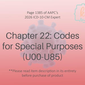 ICD-10-CM Kapitel 22 Bokanteckningar: Koder för speciella ändamål (2026) (digital nedladdning)