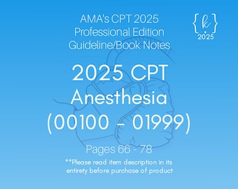 Sección de Anestesia CPT 2025 - Apuntes del Libro CPT