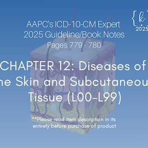 ICD-10-CM Chapter 12 Guideline Notes: Skin Diseases (2025) (Digital Download)