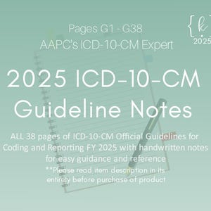 Note sulle linee guida ICD-10-CM 2025 COMPLETE 38 pagine