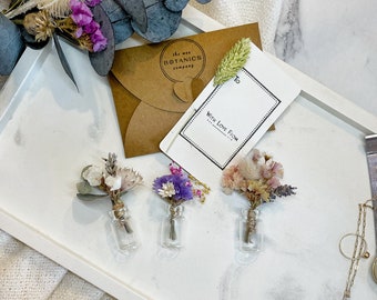 Tiny Dried Flower Bouquet | Mini Dried Flowers in Vase | Mini Bouquet | Gift | Wedding Favours | Dried Flower Arrangements