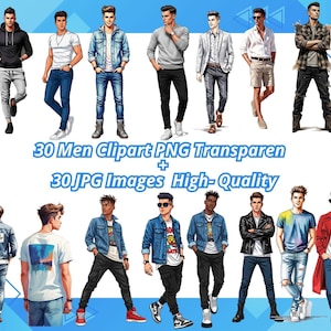 Men Clipart Mega Pack: Modern Male Illustrations (PNG & JPG Digital Files