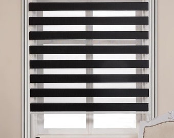 Bamboo Zebra Roller Blinds Black