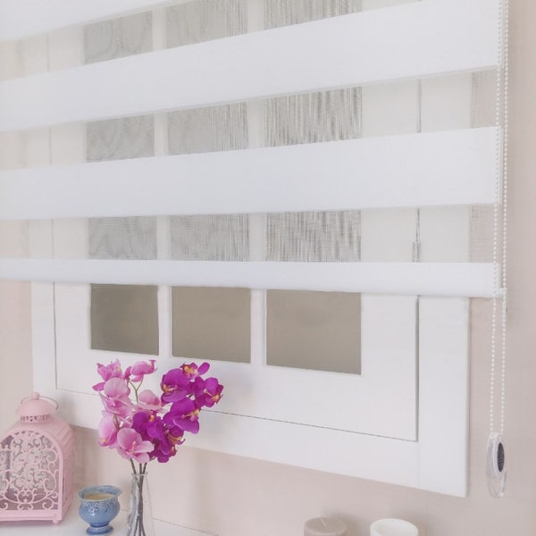 Bamboo Zebra Roller Blinds White