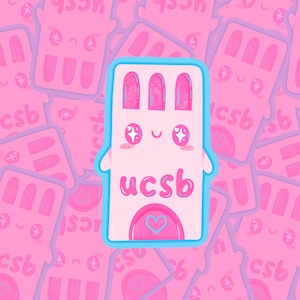 Pegatinas de vinilo laminado holográficas de 3&quot; con diseño de la torre Storke de la UCSB, regalo de la UCSB, pegatinas de la UC Santa Barbara
