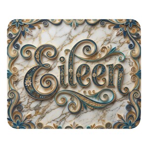 Mouse pad digital calligraphy Eileen with lilacs