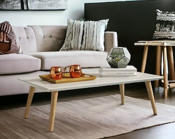 Coffee Table | Two tone aesthetic table | Solid Wood | Modern Living Room |