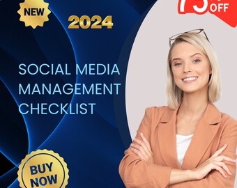 Lista de verificación de gestión de redes sociales - Su plan para el éxito - Descarga digital - Instagram Facebook TikTok X Pinterest YouTube