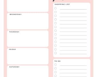 Minimalist Weekly Planner Printable: Simple A4 PDF (digital Download ...