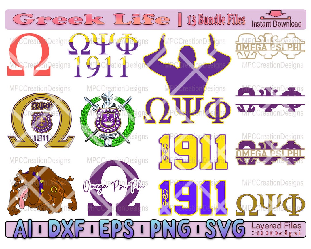 Omega Psi Phi Svg, Fraternity Svg, Greek Alphabet Svg, Greek Font Svg,includes ai, Eps, Dxf, Pdf ...