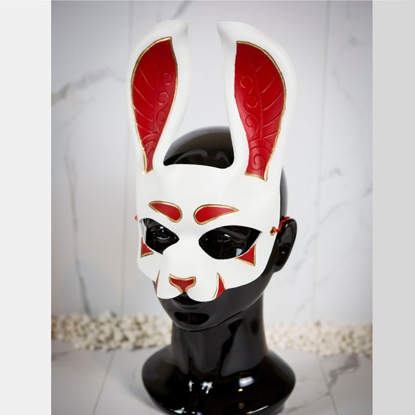 Máscara de conejo de cuero / Máscara de conejito de cuero / Máscara de Halloween / máscara de mascarada / máscara de mardi gras / máscara veneciana / Máscara de hombre ardiente