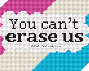Trans You Can’t Erase Us Cross Stitch Pattern