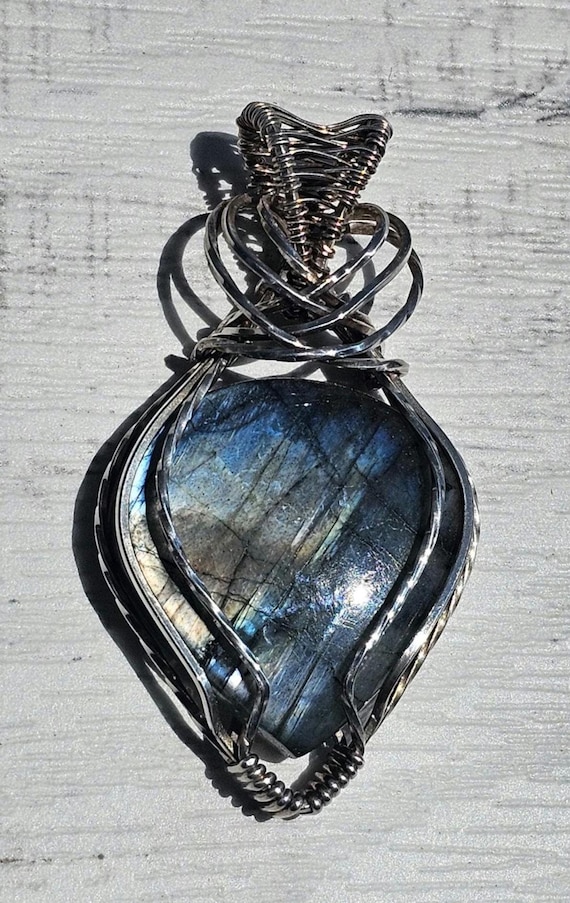 Labradorite wrapped in Sterling Silver Pendant