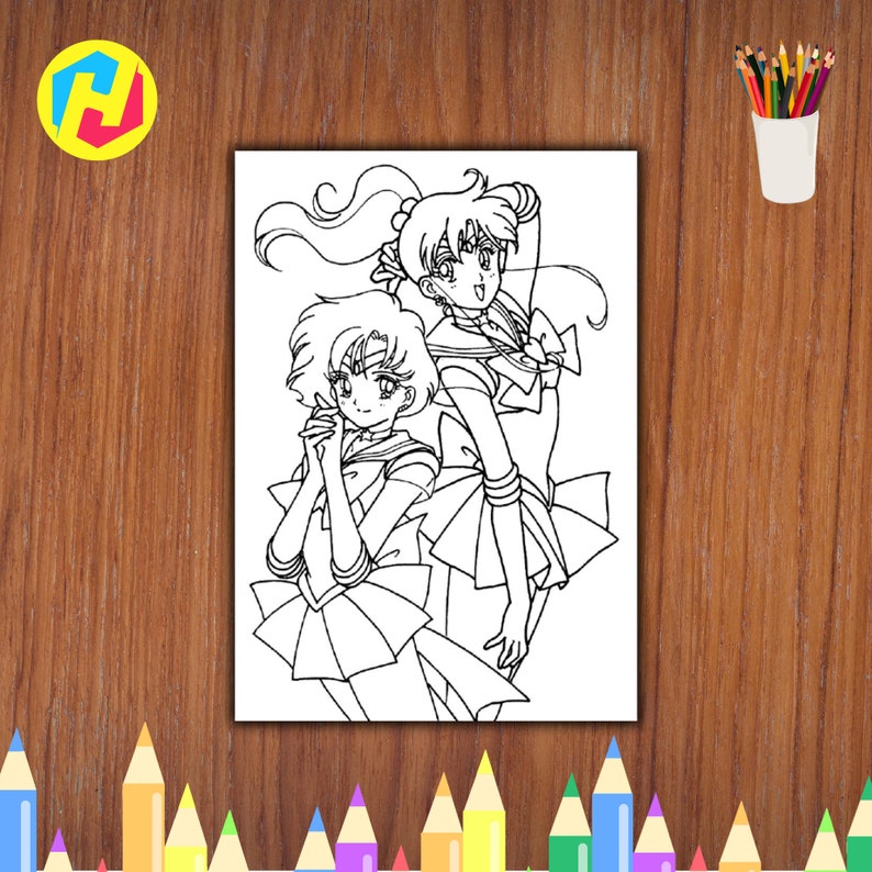 Sailor Moon Coloring PDF Printable Book 45 Page Sailor Moon Coloring ...
