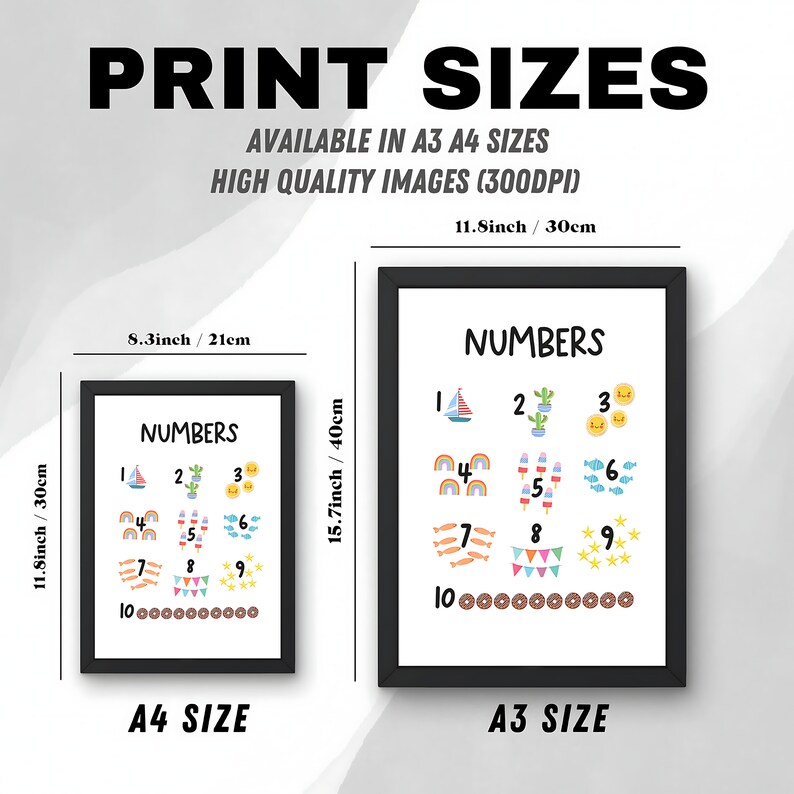 Set of 24 Alphanumeric Shapes Colors Education Kids Posters Nursery ...