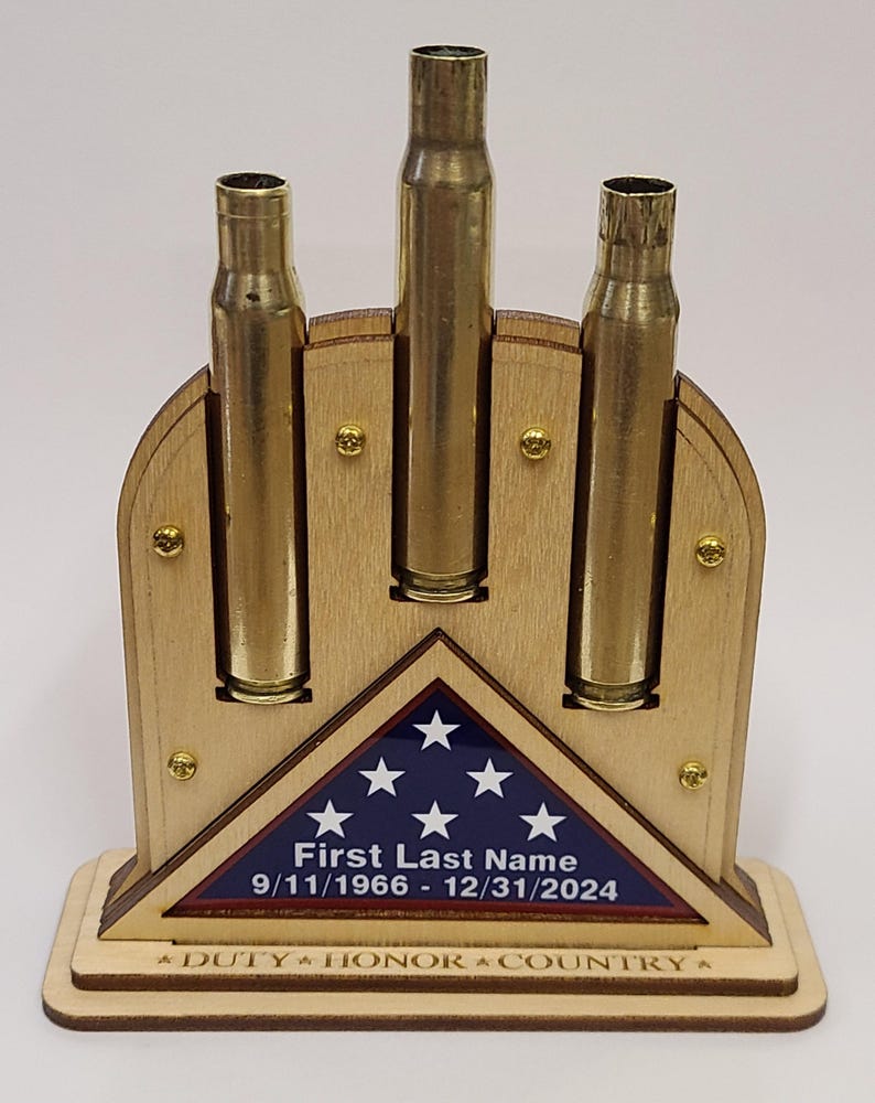 Empty Gun Shells Congratulations 21 Gun Salute Military Funeral Bullet Shell Casing Display Holder ...