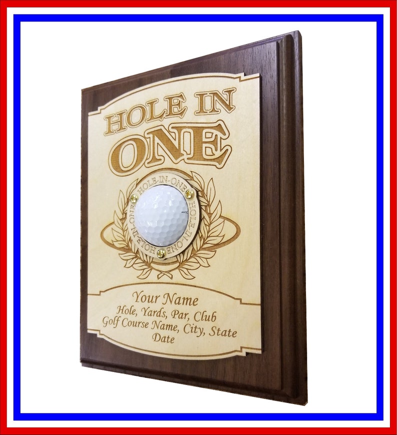 Hole in One Plaque Award Trophy Golf Ball Holder, First Eagle Etsy