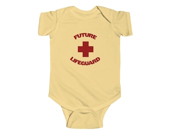 Body personnalisé pour bébé - Impression « Future Lifeguard » | Jolie tenue pour bébé, vêtements de bébé sauveteur, coton doux, cadeau de douche pour nouveau-né