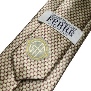 Vintage GIANFRANCO FERRE Silk Tie Designer Micro-Dot Geometric Pattern 90s Slim Italian Necktie 6.5 cm Narrow Silk Tie MINT Condition