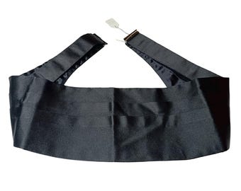 Fajín de seda negra VALENTINO vintage ultra raro para ropa formal de esmoquin, nuevo con etiquetas, ajustable.