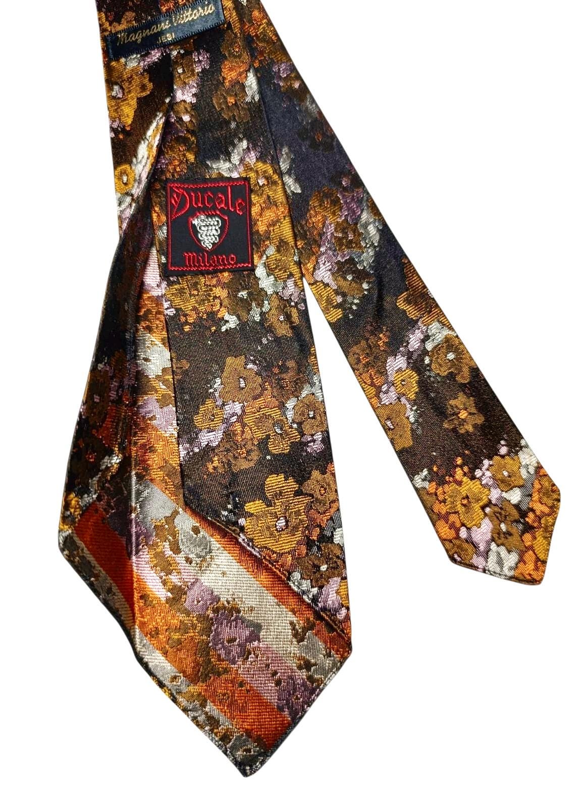 Extremely Rare Vintage 40s-50s Ducale Milano Slim Tie Pure Italian Silk Jacquard Unlined Excellent Condition Collector's Piece FREE SHIPPING