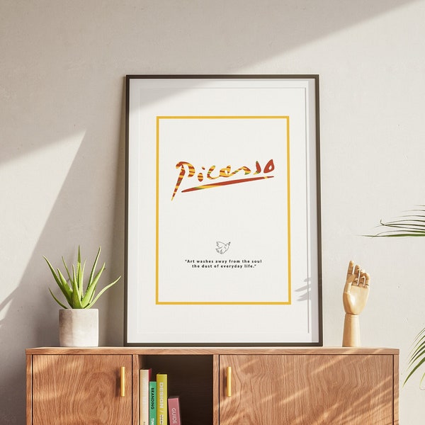 Picasso Typographic Printable Digital Wall Art