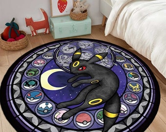 Eevee Vaporeon Espeon Sylveon Leafeon, Japanese Anime Rug, Evvee evolution, Umbreon Handmade Non-slip Area Rug, Alfombra Pokémon Vaporeon