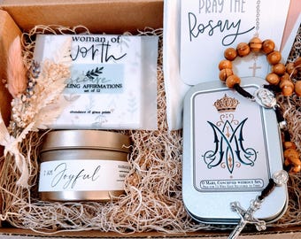 Catholic Gift Box, Prayer & Rosary Gift for Women, Girls and Teens, Sacraments, Confirmation, First Communion Gift, Graduation, Birthday