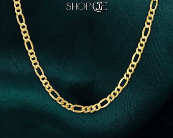 14K Gold Figaro Chain, Ladies Gold Chain, Mens Figaro 14k Chain, Figaro 14kt Chain, Real Gold Figaro Necklace, 2.75mm, 18-24Inch, Gift
