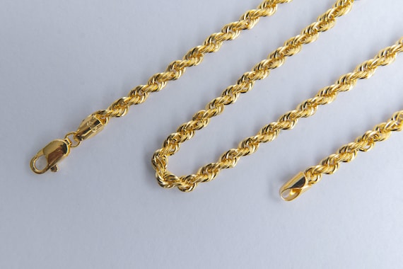 10K Gold Diamond Twist Rope 1.45mm, Everyday Chain, Gift