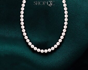 Real Natural South Sea White Pearl Necklace – 12-13mm Baroque, 14-36 Inches, Silver Plated
