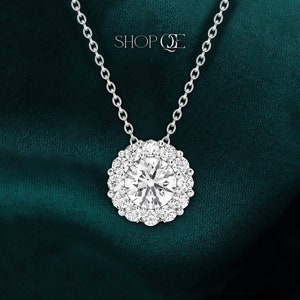 14K White Gold 0.75CT Certified Lab Diamond Necklace, Diamond Necklace, Lab Created Diamond Necklace, Perfect Gift For Her, Wedding Gift