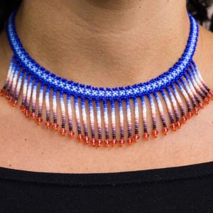 Blue Huichol Choker