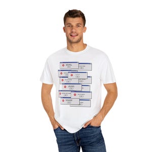 Retro Fehlernachricht T-Shirt Frontdruck, Unisex Grafik-T-Shirt, Vintage Style Shirt, perfektes Geschenk für Tech-Liebhaber, Windows Fehlernachricht