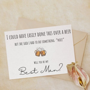 Carte de proposition meilleur homme pour cadeau de meilleur homme Serez-vous mon meilleur homme Boîte à propositions Carte de meilleur homme drôle imprimable Téléchargement instantané minimal LP02