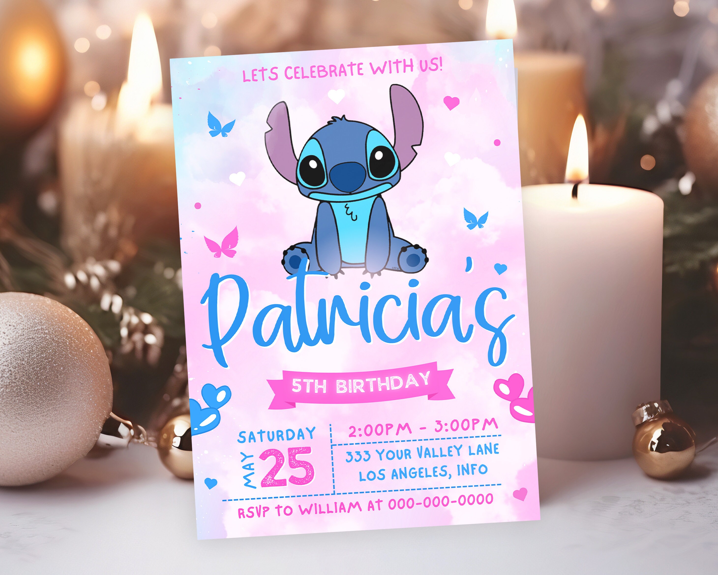 Stitch Birthday Invitation, Printable Stitch Invitation, Kids Birthday Party Invite, Canva ...