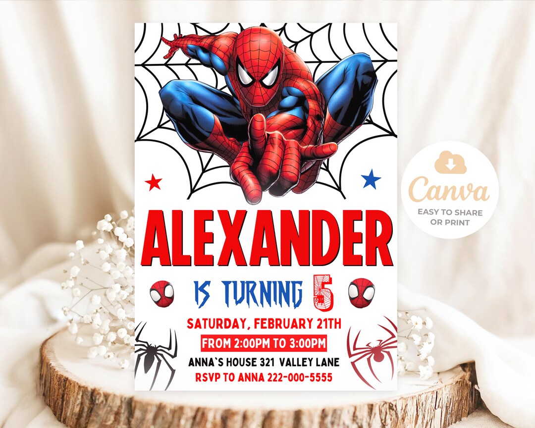 Super Hero Birthday Invitation, Printable Super Hero Invitation, Kids ...