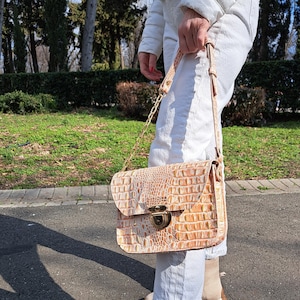 Bolsa de couro e bolsa de mão presente de 5º aniversário, bolsa de maquiagem com padrão de carteira feminina, carteira minimalista para festa de 30º aniversário, bolsa Coach para ela