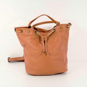 Convertible Leather Backpack for Women – 3-in-1 Full Grain Leather Tote & Handbag, Soft Bucket Bag Womens, Travel Ready
