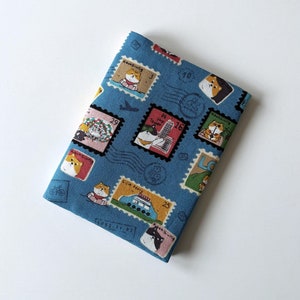 Shiba Inu Stamps Passport Holder – Taiwan Attractions Fabric Travel Wallet, Gift for Traveller, Cartoon Passport Cover, Gift for Dog Lovers
