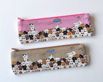 Kawaii Cat Pencil Case: Japanese Claw Machine Fabric Zipper Bag