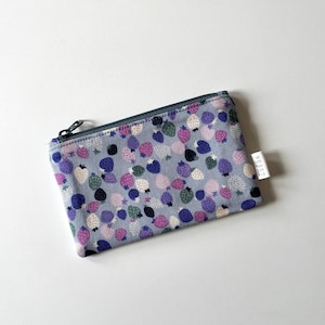 Mini pochette zippée baies colorées - Sac en tissu avec fruits kawaii, petite trousse à maquillage, porte-monnaie, porte-cartes, cadeau mignon pour les amateurs de nourriture et de fruits