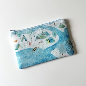 Countryside Zipper Pouch – Nature Fabric Bag, Makeup Bag, Coin Bag, Cardholder, Camping Themed Accessory, Rustic Gift for Her