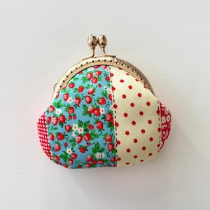 Colorful Mini Clasp Purse - Floral and Fruit Print Pattern Kiss Lock Coin Purse, Vintage Style Clasp Wallet, Gift for Her, Mother&#39;s Day Gift