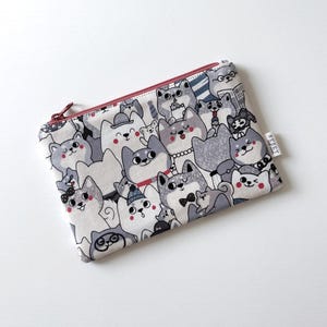 Cute Dogs Zipper Pouch –  Kawaii Fabric Bag, Makeup Bag, Coin Purse, Cardholder, Cute Gift for Dog Lovers