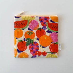 Obst Muster Reißverschluss Beutel - süße quadratische Geldbörse, kleine Make-up Tasche, Kosmetiktasche, Geschenk für Sie, Muttertagsgeschenk