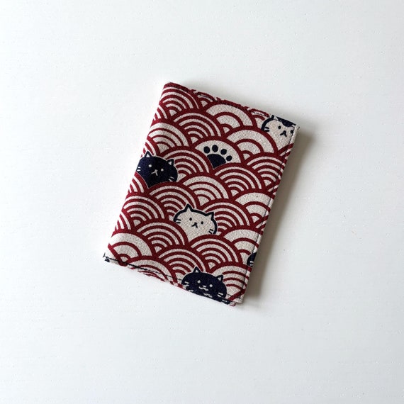 Cats & Paws Fabric Card Holder: Small Fabric Purse, Pocket Wallet for Coins and Cards