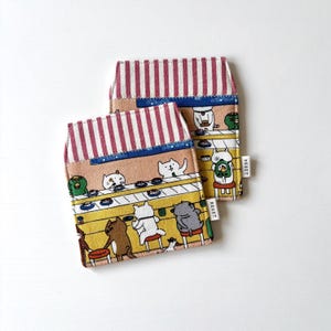 Cats & Sushi Coasters (Set of 2) - Kawaii Japanese Table Decor