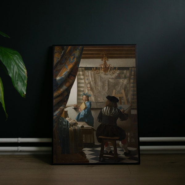 Vermeer Fine Art Print, The Art of Painting, Classic Poster for Trendy Living Room Decor, Creative House Gathering Gift, Home Decoration