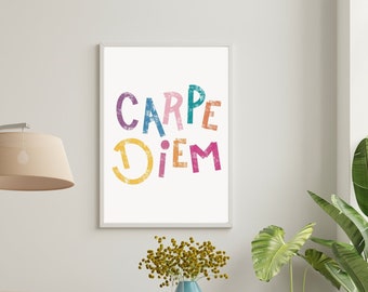 Carpe Diem Graffiti – Printable Design Wall Art Poster Quote Painting Pop Art Instant Digital Download